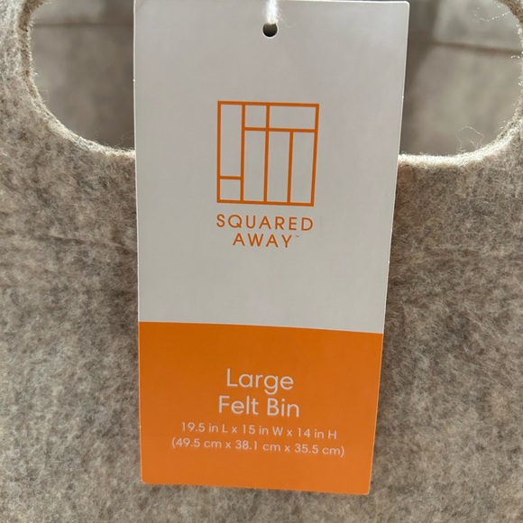 Squared Away Large Felt Bin/ Taupe - Picture 2 of 4